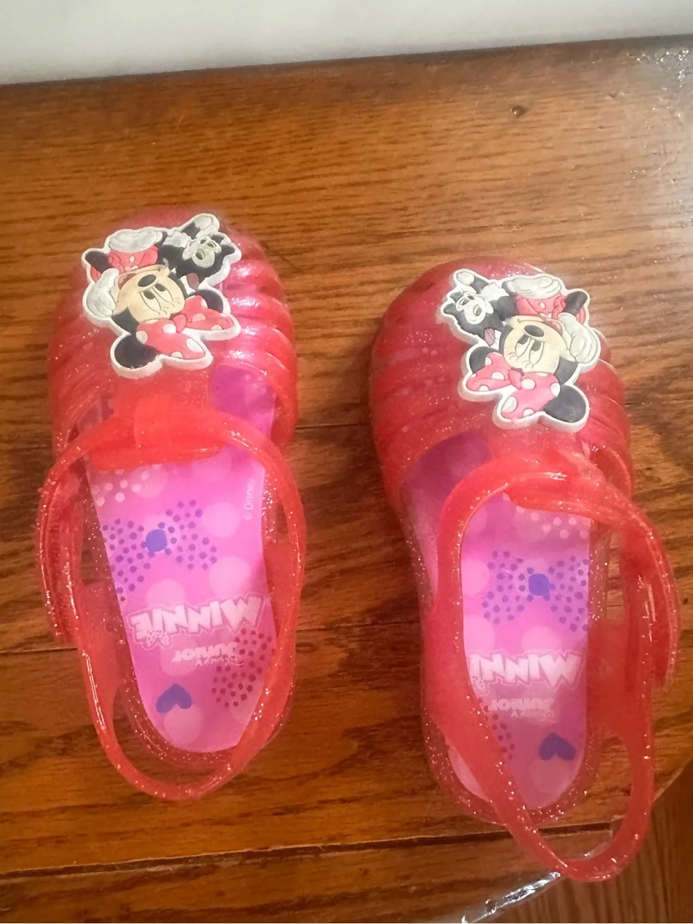 Minnie Mouse Pink Jelly Sandals Toddler Size 6